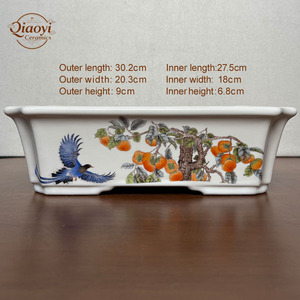 Vaso di Bonsai in ceramica di grande stile rettangolare contemporaneo fatto a mano decorazioni per alberi di fiori ad alta temperatura Yixing al forno <span class=keywords><strong>giardino</strong></span> di ceramica - Product Image 3