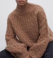 Pull Col Montant Épais en Mohair pour Femme, Tricoté, Personnalisé Fabricant 2026