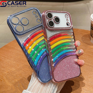 Fun Creative Electroplated Glitter Card Paper arcoíris Flowing <span class=keywords><strong>Sand</strong></span> Gradient Phone Shells para <span class=keywords><strong>iPhone</strong></span> <span class=keywords><strong>11</strong></span> 12 13 14 15 16 17 - Product Image 1