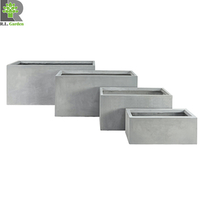 Macetas Rectangulares Grandes Naturales para Jardín, Macetas de <span class=keywords><strong>Fibra</strong></span> de Arcilla Lisa con Orificios de Drenaje, Clásicas Multicolores para el Hogar - Product Image 4