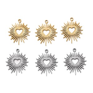 Thorn Heart Pendant 18mm Stainless Steel Plated Gold Silver DIY Jewelry Accessories For Necklace <b>Bracelet</b> Making - Product Image 5