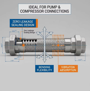 Réduction de prix de gros Tuyau métallique flexible tressé en acier inoxydable Tuyau à <span class=keywords><strong>gaz</strong></span> avec raccords filetés pour la construction navale - Product Image 3