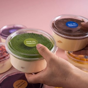 Boîte à tiramisu, emballage jetable pour gâteau, contenant rond pour mousse et dessert avec couvercle, pour gâteaux et pâtisseries - Product Image 3