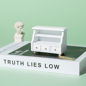 Escala 1:12, adornos para muebles de madera DIY, modelo de bolsillo blanco, casa de muñecas, artesanías en miniatura, toalla, armario bajo, vitrina para el hogar - Product Image 2