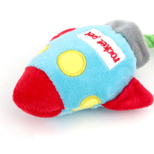 Jouet à mâcher pour chien en fibre de polyester ultra-doux, motif fusée de dessin animé, 21*12.5, polyester cristallisé - Product Image 3