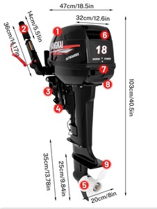 Moteurs de bateau à essence neufs 2 temps 18 CV 246 cm³, moteur marin 2 temps à arbre court de haute qualité - Product Image 5
