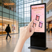 Écran tactile numérique Android sur pied de 55 pouces, totem vidéo, affichage numérique, kiosque, lecteur publicitaire LCD pour centres commerciaux