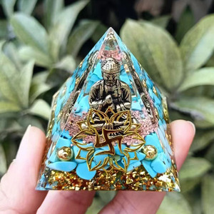 Estatua de Buda, Pirámide de Cristal, Resina Epoxi, Decoración para el Hogar, Adorno de Escritorio, Regalo de Feng Shui, Decoración para Sala de Estar - Product Image 4