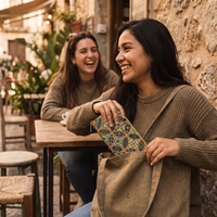 Dompet Gabus Grosir untuk Wanita Motif Bunga Vintage Ramah Lingkungan Tipis Panjang dengan Ritsleting Portabel