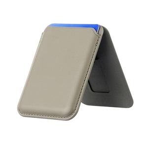 Custom Business Magnetic PU ID Card Phone <b>Holder</b> Phone Wallet Case <b>Holder</b> with Stand Plain and Stand for Credit Cards - Product Image 5