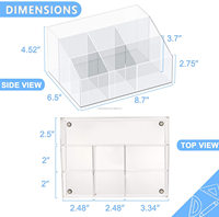Acrylique porte-stylo Transparent bureau étagère de rangement 7 compartiments bureau porte-crayon bureau stockage école art maison fournitures