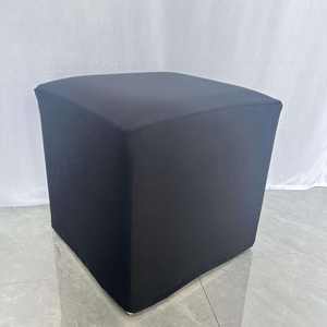 Housse de <span class=keywords><strong>chaise</strong></span> moderne carrée blanche/noire élastique anti-poussière pour tabouret grillé d'exposition de mariage <span class=keywords><strong>Design</strong></span> simple et lavable - Product Image 2