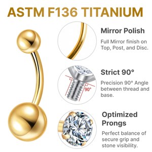 <span class=keywords><strong>Piercing</strong></span> <span class=keywords><strong>all</strong></span>'<span class=keywords><strong>Ombelico</strong></span> in Titanio ASTM F136 G23, Gioielli per il Corpo, <span class=keywords><strong>Piercing</strong></span> De Titanio, Barbell Curvo - Product Image 4