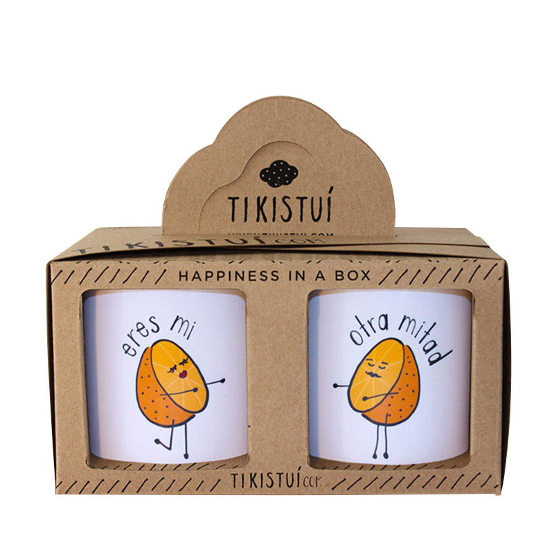 Customized Print Kraft Paper Packaging Cup Mug Display Cardboard Box