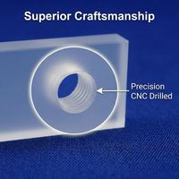 Substrat en quartz givré de qualité optique avec trous filetés doubles, plaque de fixation en quartz résistante à la chaleur pour appareils de laboratoire
