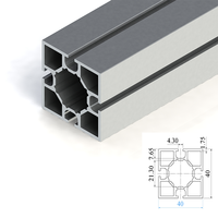 Extrusion de rail profilé en T 40x40 norme européenne CNC en aluminium série 6000-Services de pliage et de soudage de coupe sur mesure