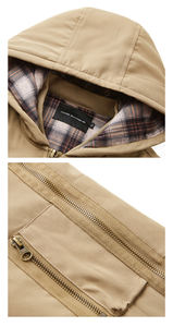 Sudadera con capucha <span class=keywords><strong>de</strong></span> alta calidad para hombre, estilo retro vaquero, informal, para invierno, con relleno <span class=keywords><strong>de</strong></span> algodón, personalizable, con cremallera - Product Image 5