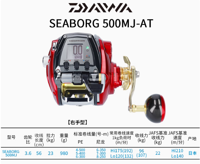 Daiwa Seaborg 500JP Electric Reel - High Quality for Deep Sea Fishing