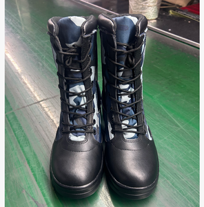 Bottes en cuir PU camouflage bleu jungle DF24 0624, imperméables, pour toutes les saisons, chaussures tactiques pour hommes, personnalisables. - Product Image 4