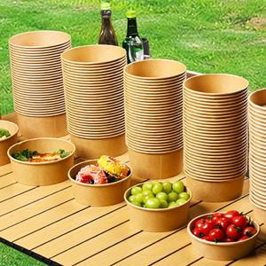 Baoren - Cajas y Tazones de Papel Biodegradables Desechables, Personalizables, de Grado Alimenticio, Ecológicos y a Prueba de Fugas para Envasar Bocadillos, Dulces y Comida para Llevar - Product Image 4