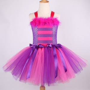 Set <span class=keywords><strong>Costume</strong></span> Tutu per Gatti, Abito in Tulle Rosa e Viola con Fascia per Capelli con Orecchie di <span class=keywords><strong>Gatto</strong></span> e Paillettes, Outfit Completo DP074 - Product Image 2