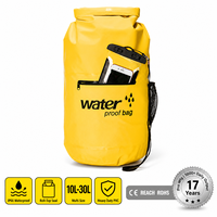 Sac étanche 10L 20L 30L en PVC à fermeture roll-top avec pochette transparente pour téléphone à écran tactile pour la natation et le kayak – Vente en gros