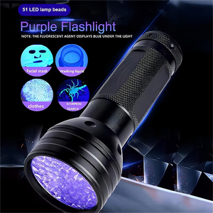 IP65 impermeable 51 LED UV linterna con luz negra 395nm cuerpo de aleación de aluminio mascota orina y detector de manchas para uso de emergencia - Product Image 2