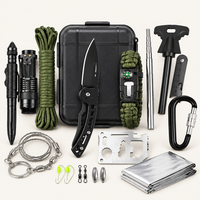 Kit de survie en plein air : boîte à outils, trousse de premiers secours, couverture d'urgence, boussole pour l'aventure, les voyages, la voiture et l'autonomie