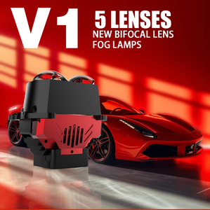 Nuevo Diseño V1, Faro Antiniebla LED de 5 Lentes, 130W, 6000K, Impermeable IP68, Lente de Proyector Canbus, <span class=keywords><strong>Luz</strong></span> Antiniebla de 12-24V para Coche y Motocicleta - Product Image 6