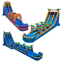 Toboggan aquatique gonflable géant à double piste de 25 pieds de haut avec piscine, équipement de jeu aquatique pour adultes, location pour fêtes