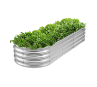 China Hersteller verzinkt Hinterhof Patio Pflanzer Metall Oval angehoben Garten bett Pflanzer für Kräuter Blumen Früchte