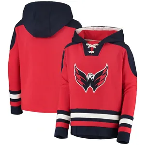 Hoodie Jersey Hoki Kustom Katun Fleece Sweatshirt Hoki Kustom Bordir Tackle Twill Hoodie Hoki - Product Image 1