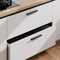 Oukali Moderne Meubles Armoire Poignée Cuisine Tiroir Armoire En Aluminium Noir Longues Poignées De Tirage