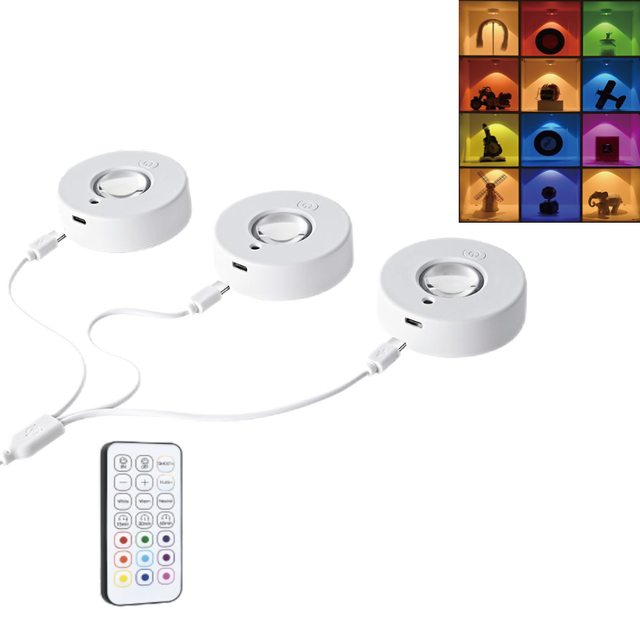Rechargeable Puck Lights with Remote Control Under Cabinet Lighting Wireless Battery Operated Magnetic Under Shelf Lighting