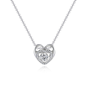Collana in Argento Placcato Oro con Cuore Pulsante Romantico, Gioielli all'Ingrosso, Collana Zodiacale - Product Image 2