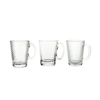 Mug en verre craquelé à rayures verticales minimalistes, tasse à eau, tasse à boisson, tasse à thé, tasse à bière avec poignée