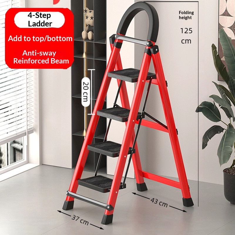 (Viga Reforzada Antivuelco) Roja Engrosada de 4 Peldaños