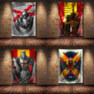 Espagne, drapeau des Templiers, bannière, croix de Bourgogne, affiche, décoration murale, panneau vintage, drapeaux, salle de jeux, <span class=keywords><strong>garage</strong></span>, pub, club, bar - Product Image 3