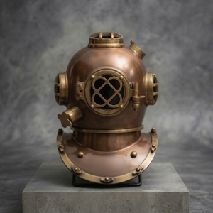 Casque de plongée vintage en métal pour la plongée en eaux profondes, casque de plongeur nautique décoratif, objet de collection marin, décoration de table, décoration intérieure, vente en gros - Product Image 1