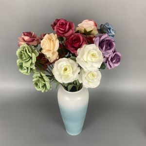 Rosas Artificiales, Ramo Decorativo de Alta Simulación, Arreglo Floral para Bodas, Decoración de Exteriores y Jardinería - Product Image 1