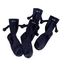 Chaussettes en coton tricotées à motif de mains magnétiques, mi-mollet, absorbantes, amusantes, assorties pour couple, personnalisables, cadeau d'automne