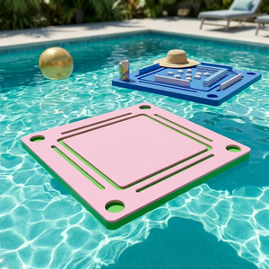 Table de Mahjong Flottante pour Piscine, Tapis de Mahjong Pliable en EVA Étanche de 33,5 Pouces, Jeu d'Été Extérieur pour 4 Joueurs, Idéal pour Fêtes au Bord de la Piscine, Vente en Gros - Product Image 1