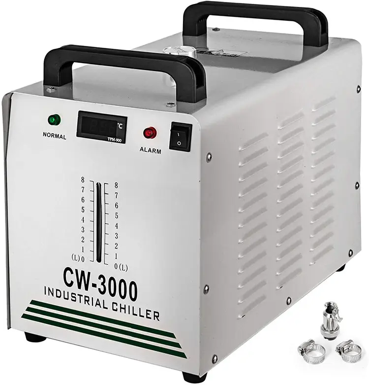 Refrigeratore d'acqua CW 3000 Refrigeratore Industriale 8.5L per Incisore Laser 0.9A Corrente Ricircolo Refrigeratore