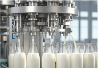 Machine de remplissage de lait en bouteille de verre, ligne de production automatique de mise en bouteille et de bouchage de produits laitiers