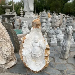 התאמה אישית של פסל דתי בגודל טבעי פסל דמות אבן לבנה טבעית