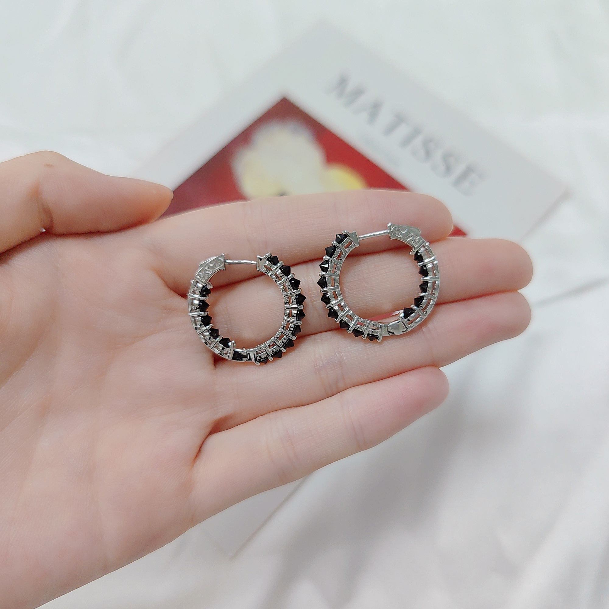 Orecchini A Cerchio Rotondi In Argento Sterling 925 Autentico