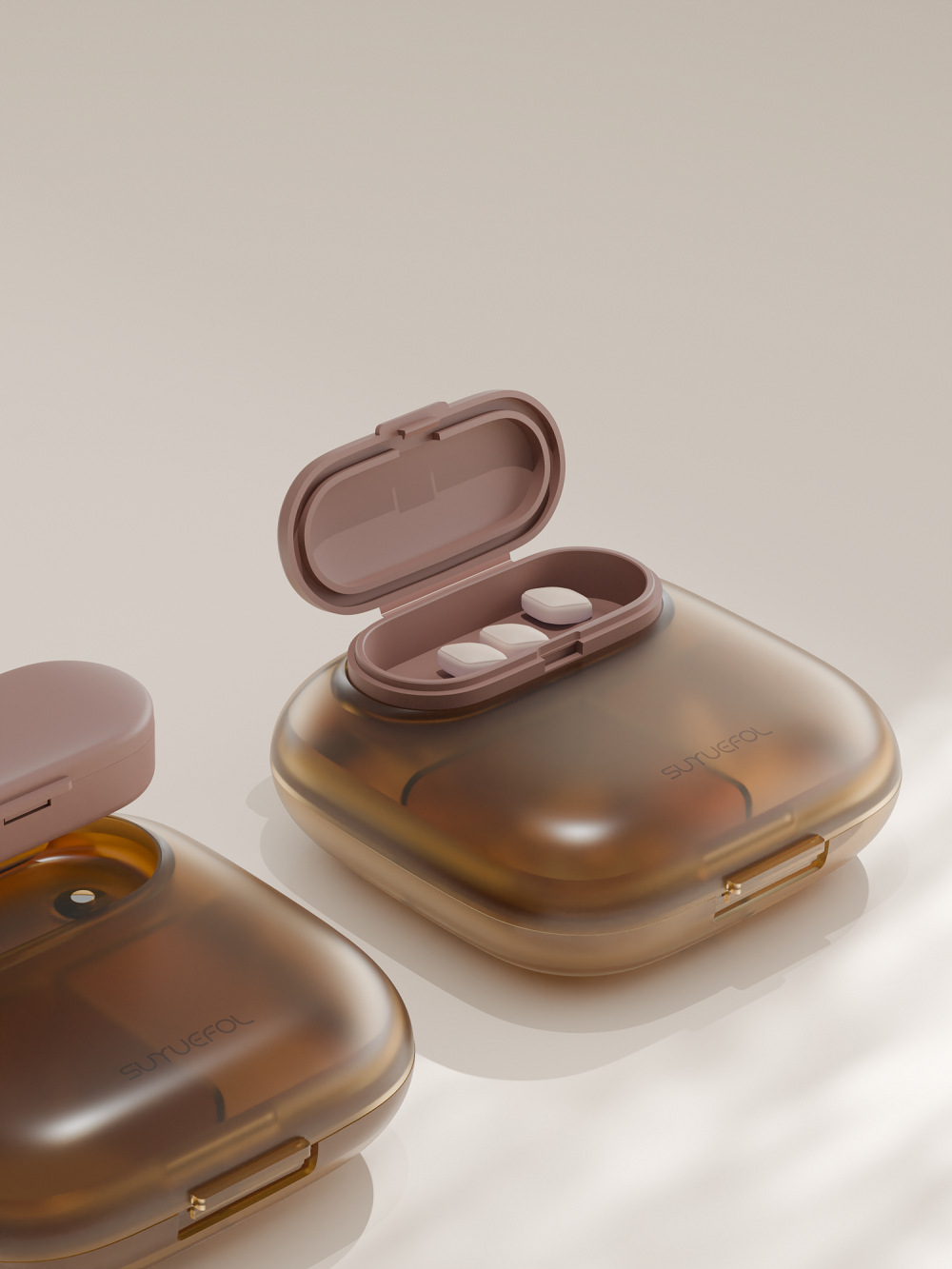 4 carrés marron