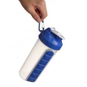 7 Day Daily Pill Planner Box Storage Protein <b>Shaker</b> <b>Bottle</b> with Bpa Free with Pill Box - Product Image 3