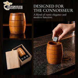 Bicchiere da whisky <span class=keywords><strong>in</strong></span> legno carbonizzato a forma di botte retrò per home bar, con pietre, <span class=keywords><strong>in</strong></span> confezione regalo, per birra, <span class=keywords><strong>caffè</strong></span>, tè - Product Image 2