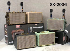 Altavoz <span class=keywords><strong>Karaoke</strong></span> Portátil Retro SK2036 de Gran Potencia con Bajos Potentes, Bluetooth, 50W, con 2 Micrófonos Inalámbricos para Fiestas Familiares de <span class=keywords><strong>Karaoke</strong></span> - Product Image 2